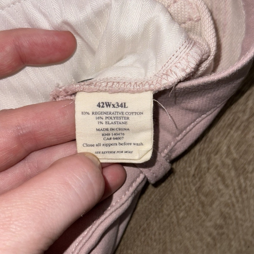 NWT Faherty Stretch Terry 5 Pocket Pants Men's 42x34 Spring Quartz Pink Tailored - Picture 6 of 6